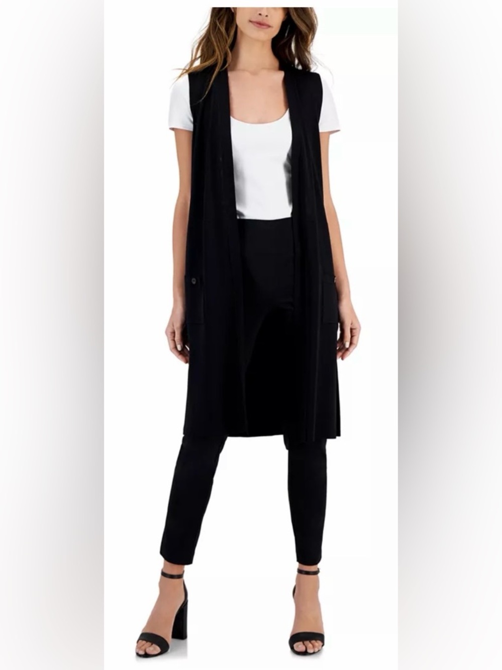 Premise Dark Navy Blue Longline Sleeveless Vest